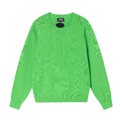 Pre-owned Stussy Bent Crown Sweater 'lime' In Green