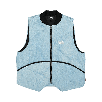 Pre-owned Stussy Washed Canvas Primaloft Vest 'light Blue'