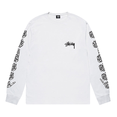 Pre-owned Stussy Hands Long-sleeve Tee 'white'