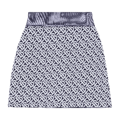 Pre-owned Burberry Blend Jacquard Mini Skirt 'dark Charcoal Blue' In Grey