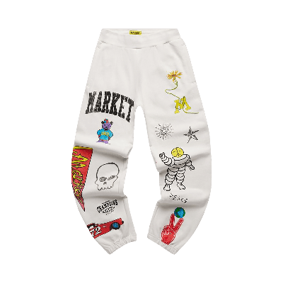 Pre-owned Market Varsity Hand Drawn Sweatpants 'cream'