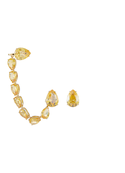 SWAROVSKI ‘MILLENIA' PEAR CUT CRYSTAL EAR CUFF & STUD SET 