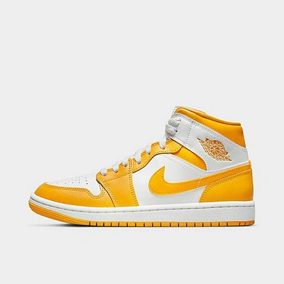 Nike Women's Air Jordan Retro 1 Mid Casual Shoes In White/university Gold/white