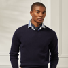 Ralph Lauren Purple Label Cashmere Crewneck Sweater In Supply Blue Melange