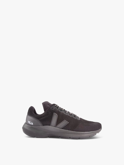 Veja Marlin Rubber-trimmed Stretch-knit Running Sneakers In Black