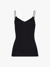 HANRO WOMEN'S COTTON SEAMLESS SPAGHETTI TOP BLACK