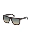 TOM FORD MORGAN THICK SQUARE ACETATE SUNGLASSES, TORTOISESHELL,PROD198120007