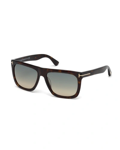 Tom Ford Morgan Thick Square Acetate Sunglasses, Tortoiseshell In Brown