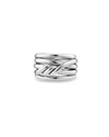 DAVID YURMAN 14MM CONTINUANCE STACKED STERLING SILVER RING,PROD197740092