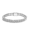Lagos Sterling Silver Caviar Spark Diamond Link Bracelet In Silver