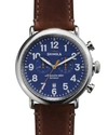 Shinola Men's 47mm Runwell Chronograph Men's Watch, Blue/cognac In Cognac/blue