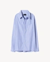 Nili Lotan Striped Finn Shirt In Lgr Stripes Sky/white