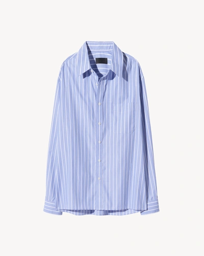 Nili Lotan Striped Finn Shirt In Lgr Stripes Sky/white