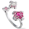 Swarovski Cherie Pink And Clear Crystal Open Flower Ring In Multi