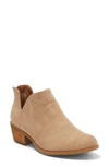 B O C By Born Lucy Notched Topline Block Heel Bootie In Natural Nubuck