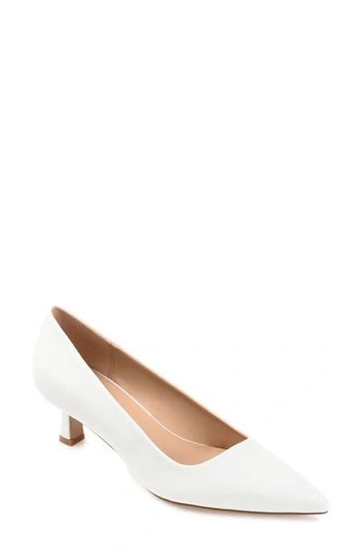 Journee Collection Celica Pointed Toe Pump In White