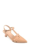 Journee Collection Women's Jazlynn T Strap Kitten Heel Dress Pumps In Tan