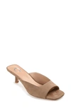 Journee Collection Women's Larna Slip On Kitten Heel Sandals In Taupe