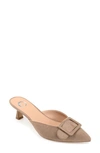 Journee Collection Womens Vianna Kitten Heel Mules Pointed Toe Pumps In Taupe