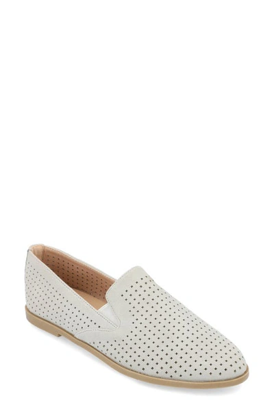 Journee Collection Journee Lucie Perforated Flat Loafer In Grey