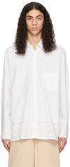 Jacquemus Embroidered Design Long-sleeve Shirt In White/beige Embroide