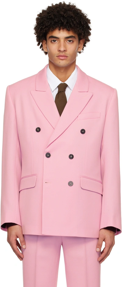 Ernest W. Baker Pink Double-breasted Blazer