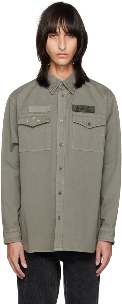 Apc Khaki Mainline Shirt In Brown