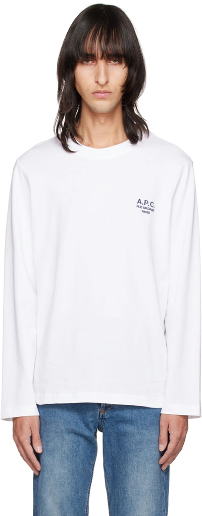 Apc Oliver Long-sleeve T-shirt In White
