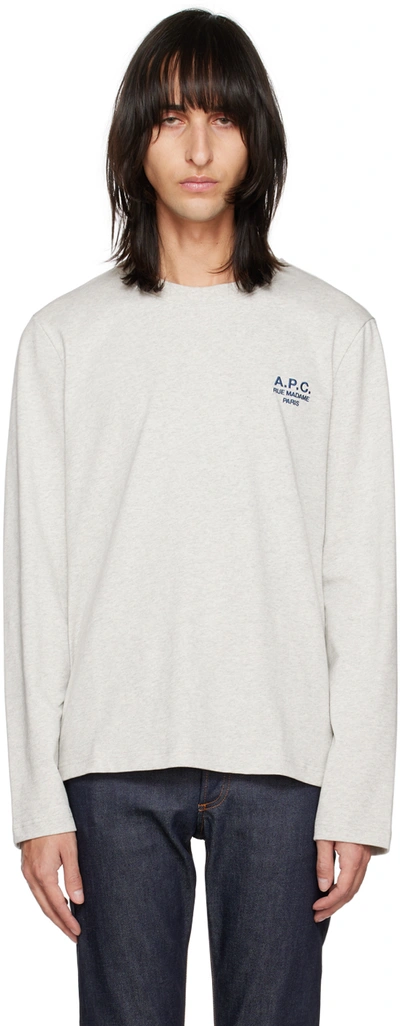 Apc Gray Oliver Long Sleeve T-shirt In Neutrals