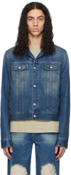 Mm6 Maison Margiela Men's Paint Splashed Denim Jacket In 971 Green Cast