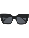 Jimmy Choo Logo-plaque Oversize-frame Sunglasses In Black