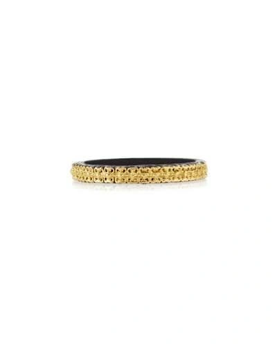Armenta Midnight & 18k Gold Stackable Band Ring In Old World