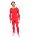 Leveret Solid Thermal Pajamas 2-piece Set In Red