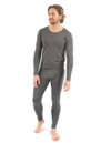Leveret Solid Thermal Pajamas 2-piece Set In Dark Grey