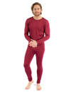 Leveret Solid Thermal Pajamas 2-piece Set In Maroon