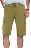 X-ray Belted Snap Button Cargo Shorts In New Khaki