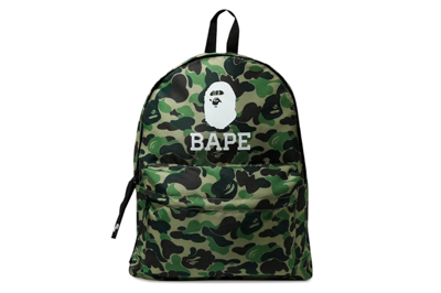 Pre-owned Bape Abc Camo Ape Head Daypack Backpack Green