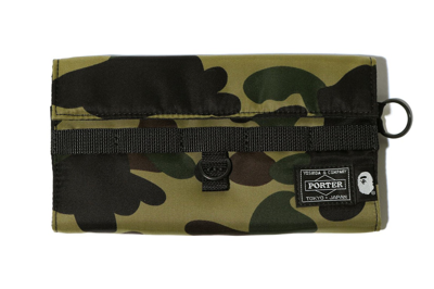 Pre-owned Bape X Porter 1st Camo Long Wallet (ss22) Green