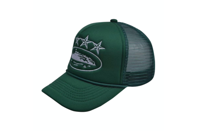 Pre-owned Corteiz 4starz Alcatraz Trucker Hat Green