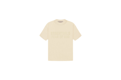 Pre-owned Fear Of God Essentials Kids S/s T-shirt Egg Shell