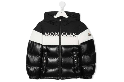 Pre-owned Moncler Enfant Chest Logo-print Padded Jacket Black