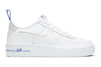 Pre-owned Nike Air Force 1 Low 07 Lv8 White Racer Blue (gs) In White/white/racer Blue