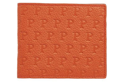 Pre-owned Palace P Embossed Billfold Wallet Orange/red