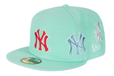 Pre-owned Supreme New York Yankees Kanji New Era Fitted Hat Light Aqua
