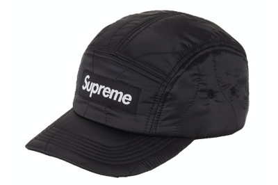 Pre-owned Supreme Quilted Liner Camp Cap Black