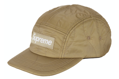 Pre-owned Supreme Quilted Liner Camp Cap Gold