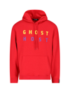 Raf Simons Ghost Print Cotton Hoodie In Rosso