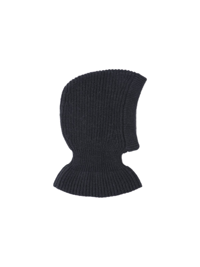 Lemaire Chunky-knit Neck Flap Balaclava In Black