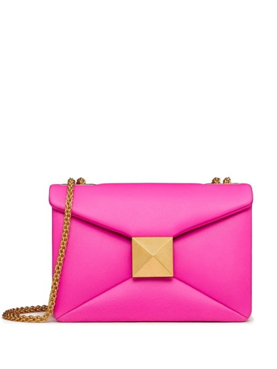 Valentino Garavani One Stud Small Leather Shoulder Bag In Pink