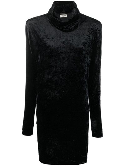 Saint Laurent High Neck Long In Black